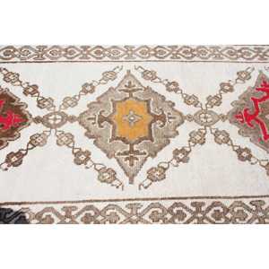 Turkish Rug, <b>Runner</b> 4.3x11.1 ft Vintage Rug, Brown <b>Red</b> Camouflage Wool Rug - Product Image 4
