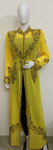 Kaftan Kurta ouvert sur le devant pour femmes, brodé à la main, en soie Georgette, design ethnique moderne, tenue de soirée pour les vacances, style indien pakistanais - Product Image 6