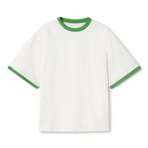 T-shirts personnalisés en poly coton 300 GSM T-SHIRT CÔTELÉ Logo personnalisé Épaules tombantes de qualité supérieure Hommes T-shirt en éponge française vierge - Product Image 1