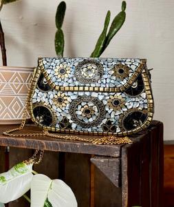 Design de luxe femmes mariage laiton mosaïque pochette pour soirée utilisation portefeuille pochette produit de vente chaud - Product Image 5