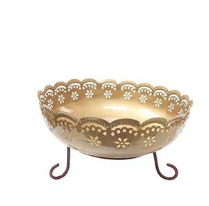 Iron Lotus Pot Flower Lotus Urli Bowl Urli con soporte Urli set Regalo de boda de Navidad Decoración del hogar Diwali Decor - Product Image 2