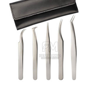 Pince à épiler pour cils à manche lisse, pince à épiler pour cils à angle fin, pince à épiler pour cils à prise douce, outil d'extension de cils - Product Image 1