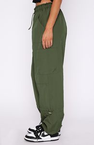 กางเกงพาราชูตเอวสูงสำหรับผู้หญิงกางเกงคาร์โก้สำหรับใส่ทำงานเสื้อผ้าฤดูหนาว - Product Image 2