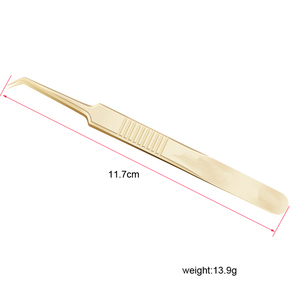 Pince à épiler pour extension de cils personnalisée en acier inoxydable avec logo, pince à épiler droite et courbée pour volume, marque privée - Product Image 2