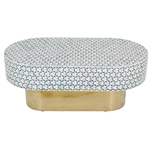Mesa auxiliar de hueso para sala de estar con patas de latón dorado para muebles para mantener la taza de café y la bandeja para servir de calidad superior - Product Image 4