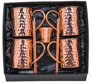 Hammered Metal Natural Copper Large Capacity American Style <b>Bottle</b> 2 Tumblr Black Box Barware Matt Finished Sustainable METAL - Product Image 6