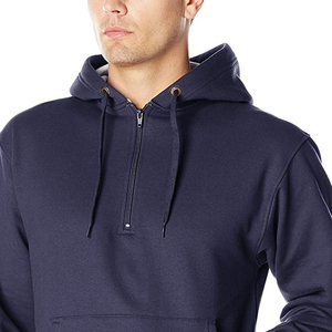 เสื้อฮู้ดผ้าฝ้าย100% สำหรับผู้ชายซิป1/2แบบสวมหัวซิปรูดซิปลายพิมพ์ขนาด XS - Product Image 2