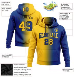 Sweatshirts à capuche et sweatshirts en polyester 100% pour hommes, molleton dégradé jaune bleu de haute qualité, sublimation de teinture complète pour l'hiver - Product Image 2