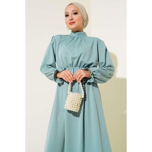 Vestido acampanado cintura elástica menta - Product Image 2