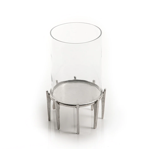 Attractive Design Bed Room <b>Side</b> <b>Table</b> Decorative Aluminium and Glass Candle Votive Holder <b>Silver</b> Color Candle Holder Stand - Product Image 2