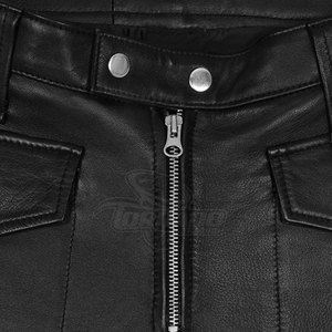Pantalons en cuir pour hommes de haute qualité en gros, logo personnalisé, taille mi-haute, service OEM, toile légère, coupe droite, design décontracté - Product Image 3