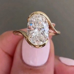 3.85Ctw Round Brilliant Cut Moissanite <b>Vintage</b> Women's Luxurious Engagement <b>Ring</b> in Solid 14K Yellow <b>Gold</b> - Product Image 4