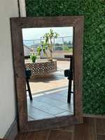 Miroir décoratif moderne encadré en bois rustique, couleur et forme personnalisées, cadre en fer, pour la maison ou le bureau, sans électricité
