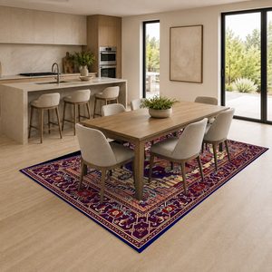 Tapis RUGS DEPOT LXDP-0284, vente en gros, rouge bordeaux, tapis traditionnel oriental imprimé numériquement, lavable en machine, chenille, antidérapant - Product Image 4