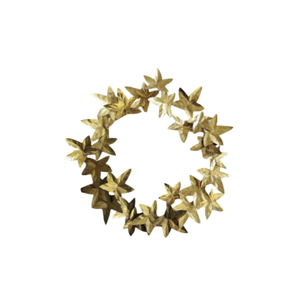 Antique Finished Gold <b>Star</b> Pattern Metal Wreath Decorative Wall <b>Hanging</b> Wreath for Home Front Door Wall Decorative Metal Wreath - Product Image 1