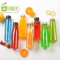 Botella de Plástico PET Desechable de 280 ml (10 oz) Libre de BPA, con Tapa Abatible, 100% Apta para Alimentos, Impresión de Logotipo Personalizado con Serigrafía JSJ