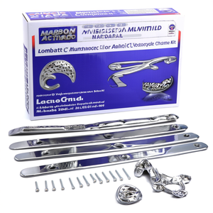 Juego Completo de Tiras de Aluminio para el Suelo y Kit de Fijación para Motocicleta Lambretta C, Acabado Cromado - Product Image 2