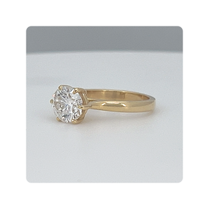 Anillo solitario de diamante sintético cultivado en laboratorio de 2CT, oro amarillo de 14KT, joyería fina certificada D VVS2 IGI para mujer - Product Image 4