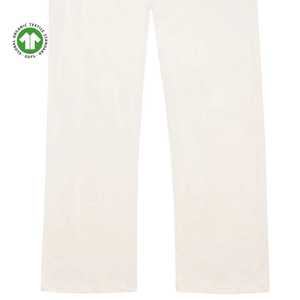 Pantalones de salón de algodón orgánico para mujer Jersey natural sin teñir de 5,4 oz Ajuste relajado con cintura de cordón ajustable y pierna recta - Product Image 4