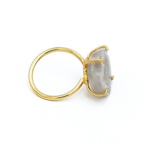 Anillo ajustable chapado en oro de 18 quilates gris Druzy de alta demanda para mujer para fiestas de boda y uso diario de la India - Product Image 3