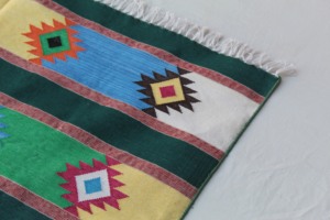 Multicolor tejido a mano algodón Dhurrie patrón de rayas geométricas lavable decorativo Flatweave alfombra artesanal indio hecho - Product Image 4