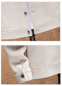 Vestes en laine pour hommes avec logo personnalisé OEM Vestes de travail pour hommes pour le printemps et l'automne Vestes pour hommes Vestes pour hommes - Product Image 4