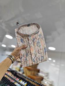 Men's Pure <b>Viscose</b> Reyon <b>Fabric</b> Embroidered Chicken Design Kurtas Wedding Season Formal Style Indian Pakistani Clothing for - Product Image 2