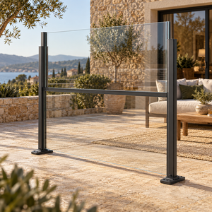 Pérgola de aluminio con recubrimiento en polvo para exteriores de 140x170 con vidrio templado y sistema de viento motorizado - Product Image 5