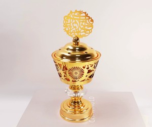 Quemador de incienso de Dubai musulmán pequeño tallado hueco Simple decoración de fiesta quemador de incienso de Metal árabe diario Bakhoor - Product Image 2