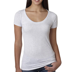 Camisetas con cuello de alcance para mujer 50% poliéster/25% algodón ringspun peinado/25% jersey de rayón camiseta para mujer - Product Image 2