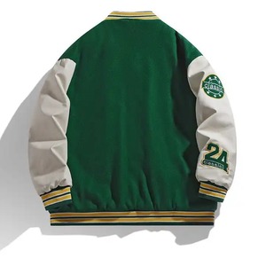 Veste universitaire de baseball en cuir de laine avec logo personnalisé multicolore matériau tricoté de qualité supérieure utilisation en hiver respirant lavé - Product Image 6