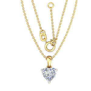 Colgante de Diamante Cultivado en Laboratorio Blanco con Corte Corazón, Oro Amarillo/Blanco de 10K, Certificado IGI, para Mujer, Aniversario, Boda, PD401207 - Product Image 1
