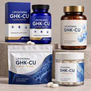 Gélules liposomales de GHK-Cu (peptide de cuivre) à marque privée OEM, 120 unités, pour la santé de la peau et des cheveux, supplément personnalisé avec logo - Product Image 2