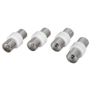 Conector de Antena, Juego de Adaptadores para Cable Coaxial Plateado y Blanco PP0596 - Product Image 1