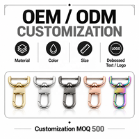 Mousqueton pivotant en métal détachable sans couture avec boucle à vis pour quincaillerie de sac à main et bandoulière