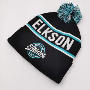 Bonnet tricoté jacquard tendance et stylé avec logo personnalisé, chaud pour l'hiver, à revers, motif tête de mort, plusieurs modèles jacquard 2026 - Product Image 1