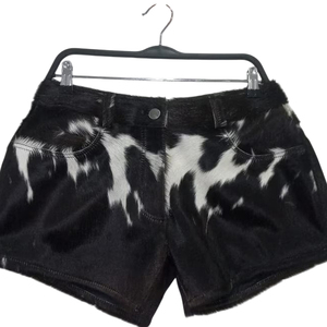 Meilleure vente Shorts en cuir de vache pour hommes de couleur unie Style de rue Shorts en cuir de vache avec poches latérales - Product Image 2