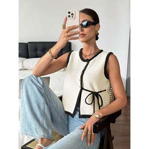 Women's Casual <b>Long</b> Floral Print <b>Sleeveless</b> <b>Cardigan</b> for Spring Autumn Winter Sizes S-XL Custom OEM/ODM - Product Image 3