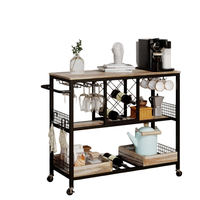 Chariot de bar de luxe de style antique en fer doré avec cadre métallique, finition nickel noir, artisanal, pour hôtel et maison, chariot à boissons, modèle moulé