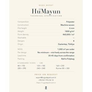 พรมโพลีเอสเตอร์ขายส่ง HUMAYUN HM002 สีแดง ผลิตด้วยเครื่องจักร พรมตุรกี สำหรับห้องนั่งเล่น โครงการโรงแรม - Product Image 4