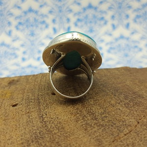 Howlite Turquoise Gemstone Magnifiquement Fabriqué En Argent Sterling 925 Artisan Fabriqué Marquise Forme Gemme Anneau Bohème Anneau - Product Image 3