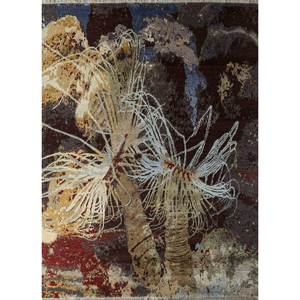 พรมขนสัตว์ผสมไหมไผ่ถักมือสีน้ำตาลเบจลายพิมพ์นามธรรมรูปทรงสี่เหลี่ยมผืนผ้าสำหรับห้องนั่งเล่นและทางเดินในบ้าน-รุ่น Skwb-15 - Product Image 1