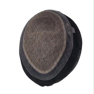 Perruque toupet Miraje Model Taz BD en cheveux humains Remy indiens avec une densité de 100%, vague profonde naturelle et vague corporelle, base en dentelle PU - Product Image 2