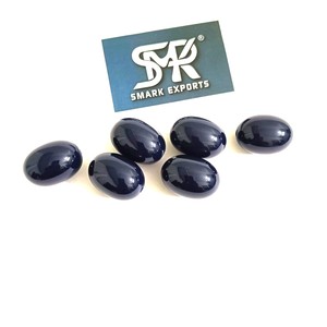 Cuentas de Resina Ovaladas Azul Marino, Ecológicas, Acabado Liso, para Manualidades, Fabricación de Joyería, Pulseras y Collares - Product Image 1