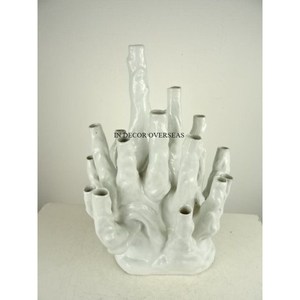 Aluminio fundido plata brillante pulido único diseñador de lujo bodas y fiestas de Villa centro de mesa decoración florero - Product Image 2