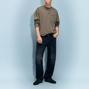 Nueva llegada: Pantalones vaqueros holgados de corte recto para hombre, de alta calidad, personalizados, para otoño e invierno, estilo casual, hechos en Bangladesh. - Product Image 5