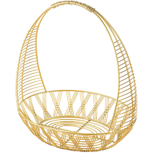Vente en gros, en vrac, corbeille de fruits en fil métallique de grande taille avec revêtement en poudre noir en fer, faite à la main, personnalisée pour centre de table d'hôtel - Product Image 2