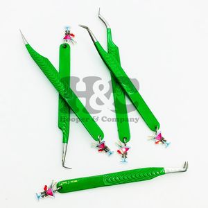 Nuevas pinzas de abalorio de café, abalorio para pinzas de extensión de pestañas, pinzas de abalorio de café de acero inoxidable rosa, logotipo sostenible de visón - Product Image 5