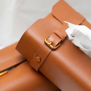 Boîte à mouchoirs élégante en cuir véritable, légère, pour la décoration de la voiture et de la maison |   Design classique et luxueux, couleurs et tailles personnalisables - Product Image 5