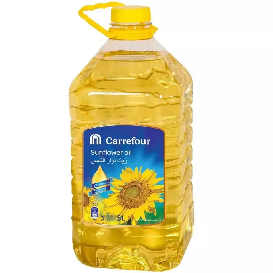 Huile de cuisson biologique comestible d'ukraine, huile d'extrait de fleur de soleil 100% Pure huile de tournesol naturelle raffinée avec étiquette Pruvate